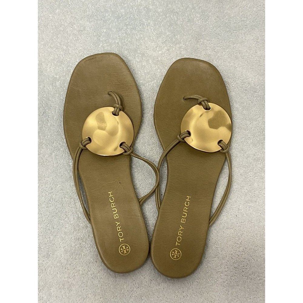 Tory Burch Women’s Patos Thong Disk Excellent Sandals Sz 9.5m